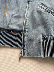 Chain-Embellished Denim Jacket