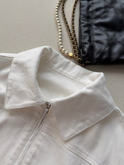 Chain-Embellished Denim Jacket