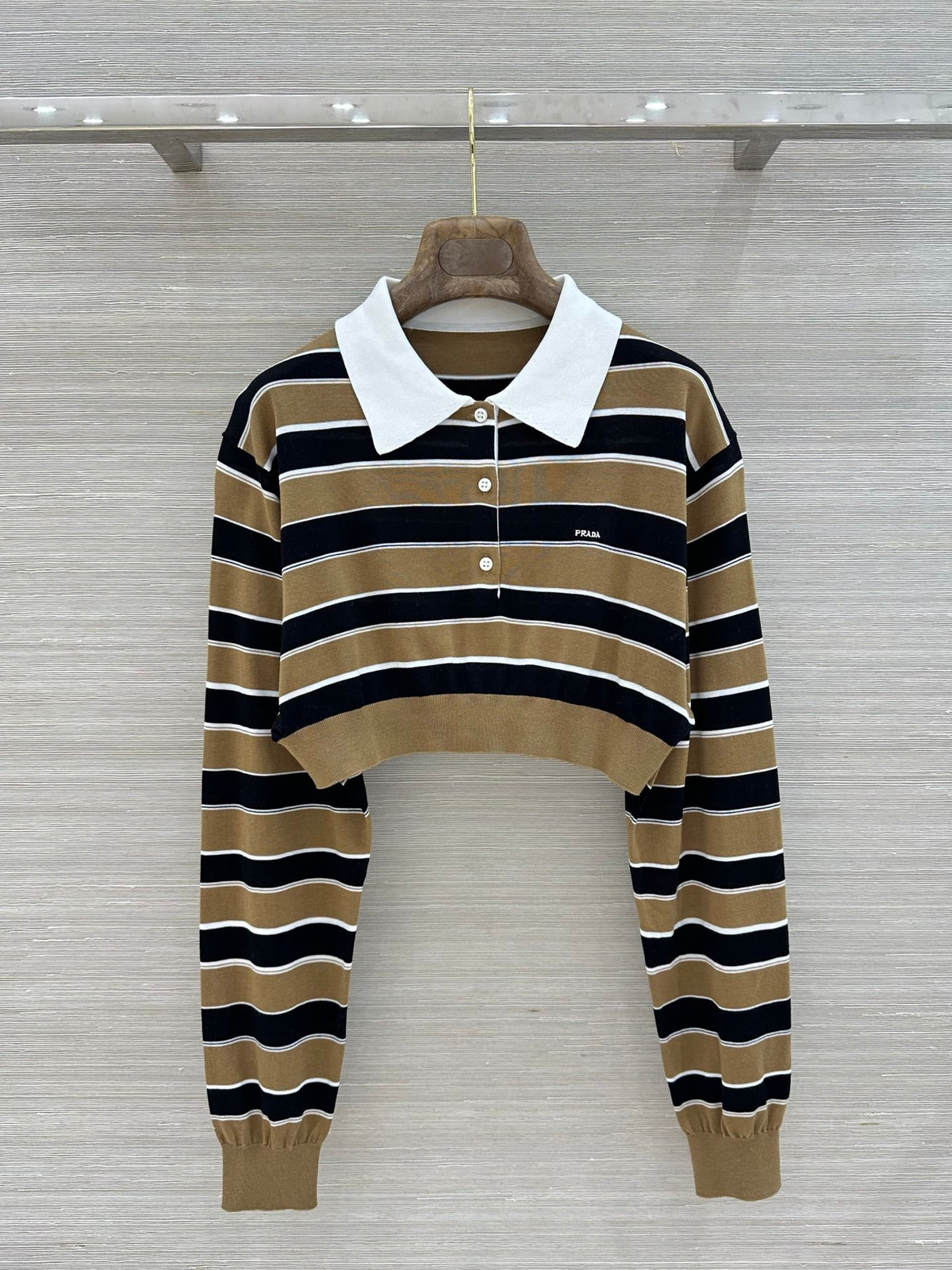 Striped Cropped Knit Top