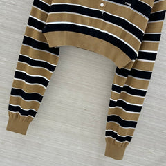 Striped Cropped Knit Top