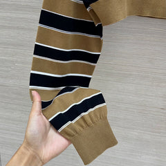Striped Cropped Knit Top