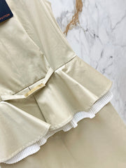 Sleeveless dress with a "faux-layered" design