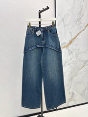 Deconstructed Wide-Leg Jeans