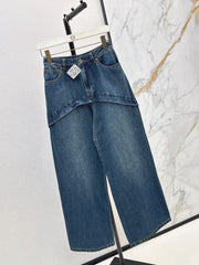 Deconstructed Wide-Leg Jeans