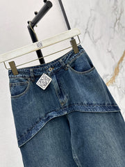 Deconstructed Wide-Leg Jeans