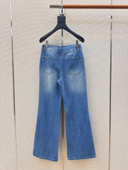 Distressed-wash denim jeans