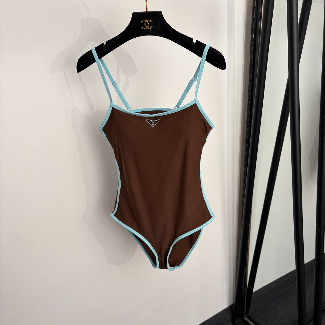 Spaghetti-strap one-piece swimsuit