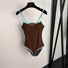 Spaghetti-strap one-piece swimsuit