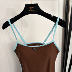 Spaghetti-strap one-piece swimsuit