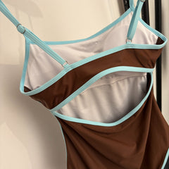 Spaghetti-strap one-piece swimsuit