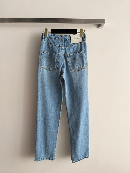 High-Waisted Straight-Leg Jeans