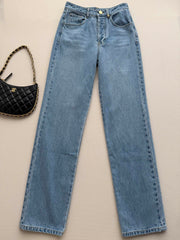 High-Waisted Straight-Leg Jeans