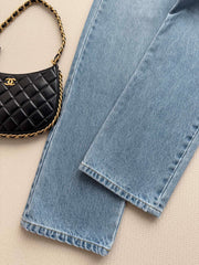 High-Waisted Straight-Leg Jeans