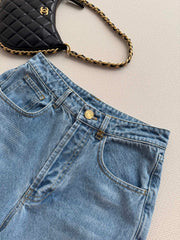 High-Waisted Straight-Leg Jeans