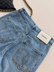 High-Waisted Straight-Leg Jeans