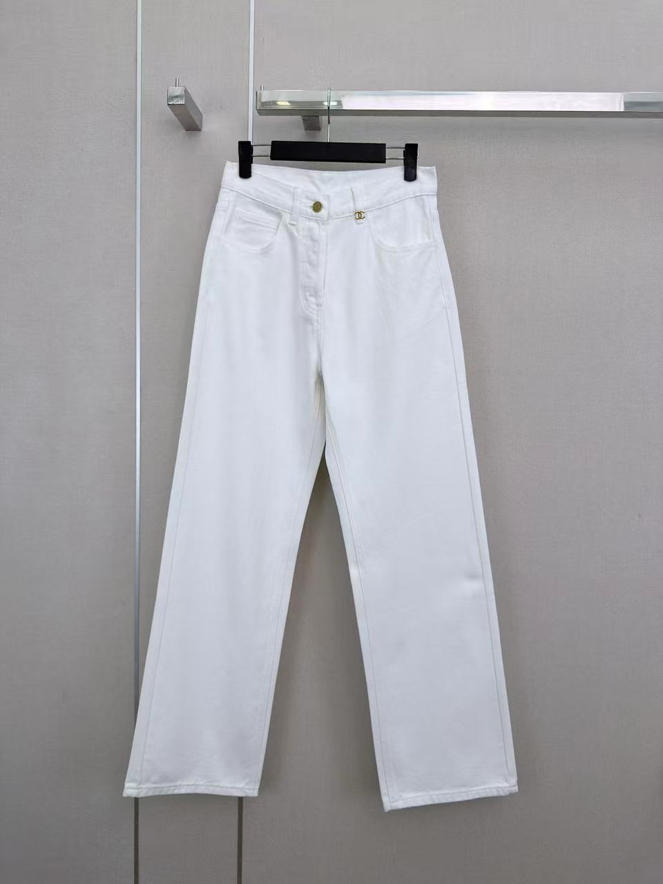 High-Waisted Straight-Leg Jeans