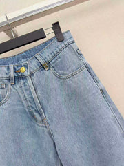 High-Waisted Straight-Leg Jeans