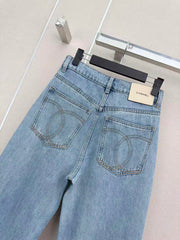 High-Waisted Straight-Leg Jeans