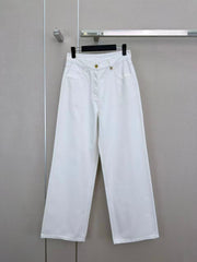 High-waisted wide-leg jeans