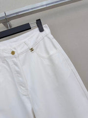 High-waisted wide-leg jeans