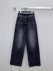 High-waisted wide-leg jeans