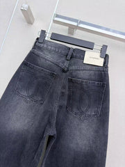 High-waisted wide-leg jeans