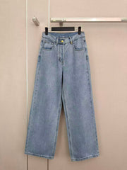 High-waisted wide-leg jeans