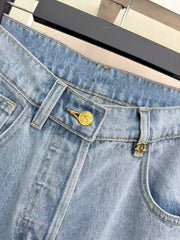 High-waisted wide-leg jeans
