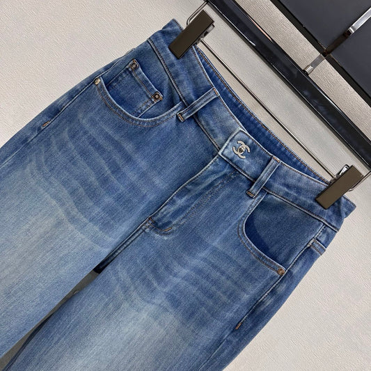 Flared Denim Trousers