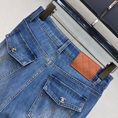 Flared Denim Trousers