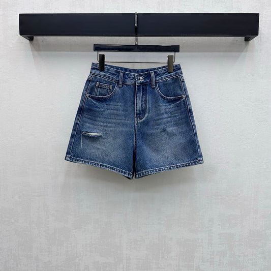 Distressed Denim Shorts