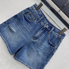 Distressed Denim Shorts