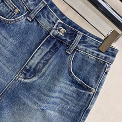 Distressed Denim Shorts