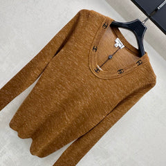 Embroidered Long-Sleeve Knit Top