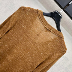 Embroidered Long-Sleeve Knit Top