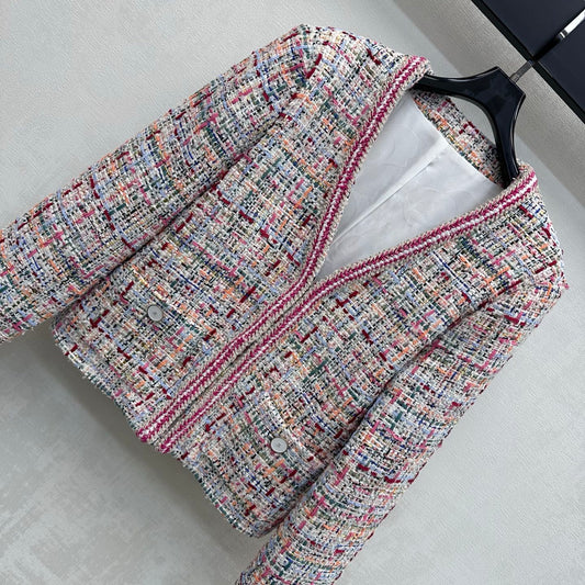 Multicolor V-Neck Jacket