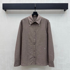 Embroidered Long-Sleeve Shirt with Collar