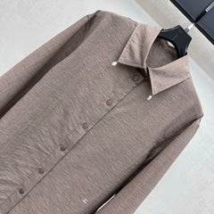 Embroidered Long-Sleeve Shirt with Collar