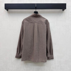 Embroidered Long-Sleeve Shirt with Collar