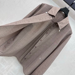 Embroidered Long-Sleeve Shirt with Collar