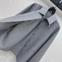Embroidered Long-Sleeve Shirt with Collar
