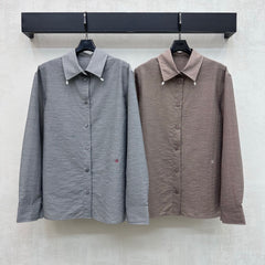 Embroidered Long-Sleeve Shirt with Collar