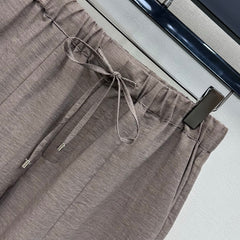 Drawstring Wide-Leg Trousers