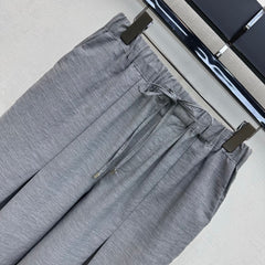 Drawstring Wide-Leg Trousers