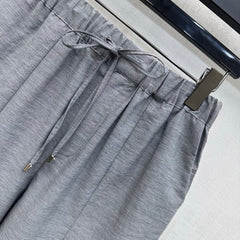 Drawstring Wide-Leg Trousers