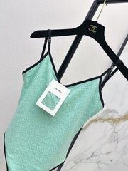 Spaghetti-strap one-piece swimsuit