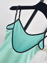 Spaghetti-strap one-piece swimsuit