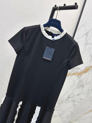 Lettuce-edge panelled dress