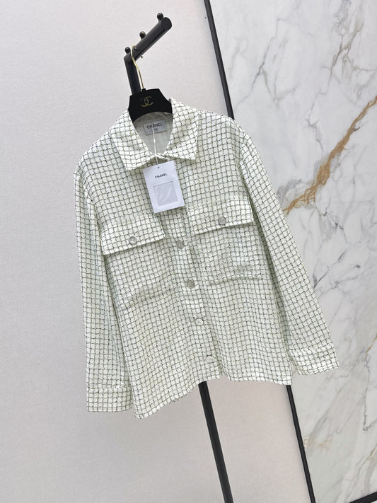 Knitted Tweed Shirt-Style Jacket