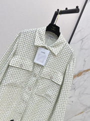 Knitted Tweed Shirt-Style Jacket